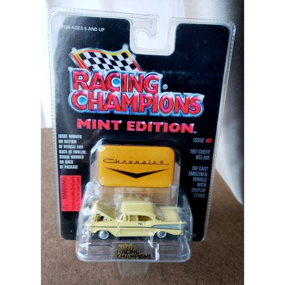 1996 Racing Champions MINT EDITION 1957 CHEVY BEL AIR CHEVROLET Pearl Yellow #21 - Picture 6 of 14